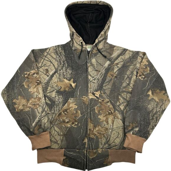 Vintage 90s Men's Camo Ozark Trail Realtree Hardwoods Full Zip Hoodie Sweatshirt - Picture 1 of 7